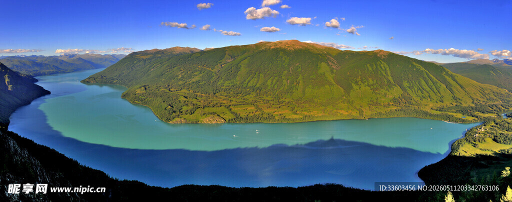 壮丽山水湖景风光画面