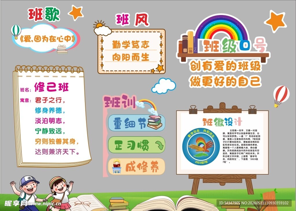 儿童教育主题墙装饰展示