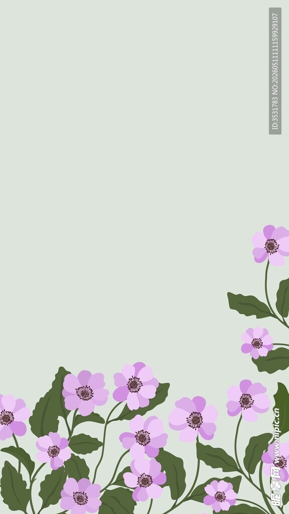 淡紫花卉背景