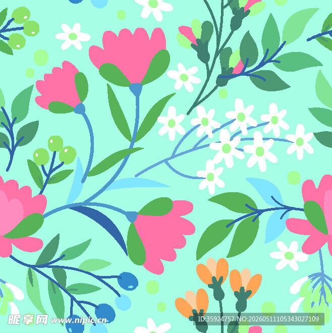 清新花卉图案背景