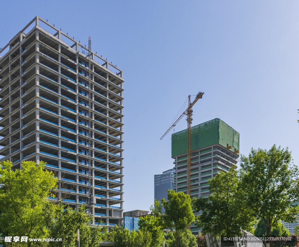城市在建高楼景观