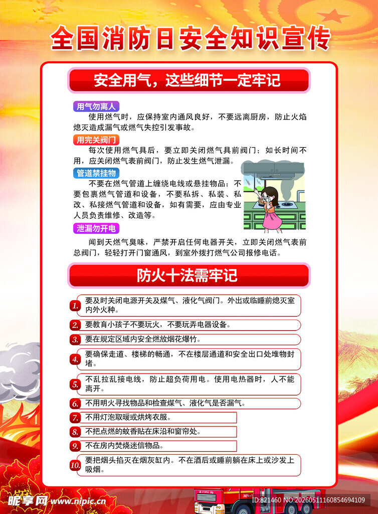 全国消防日安全知识宣传页