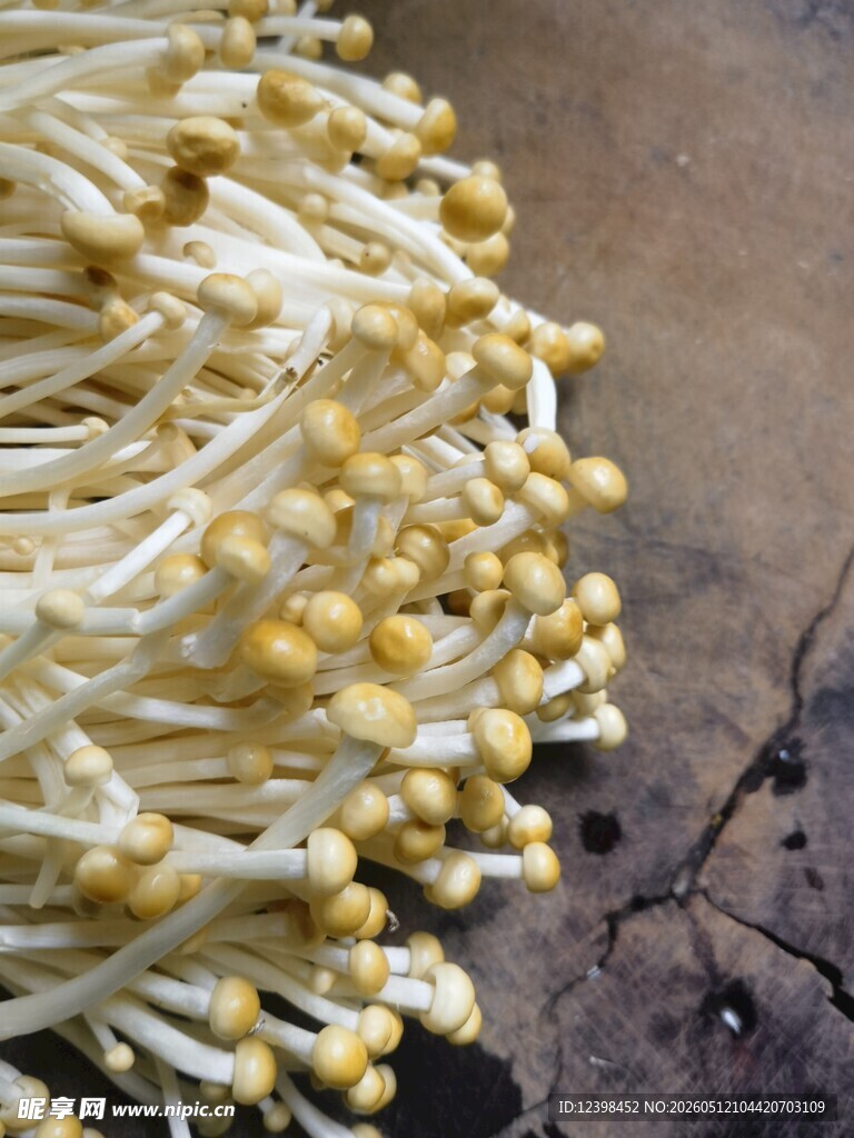 新鲜金针菇特写