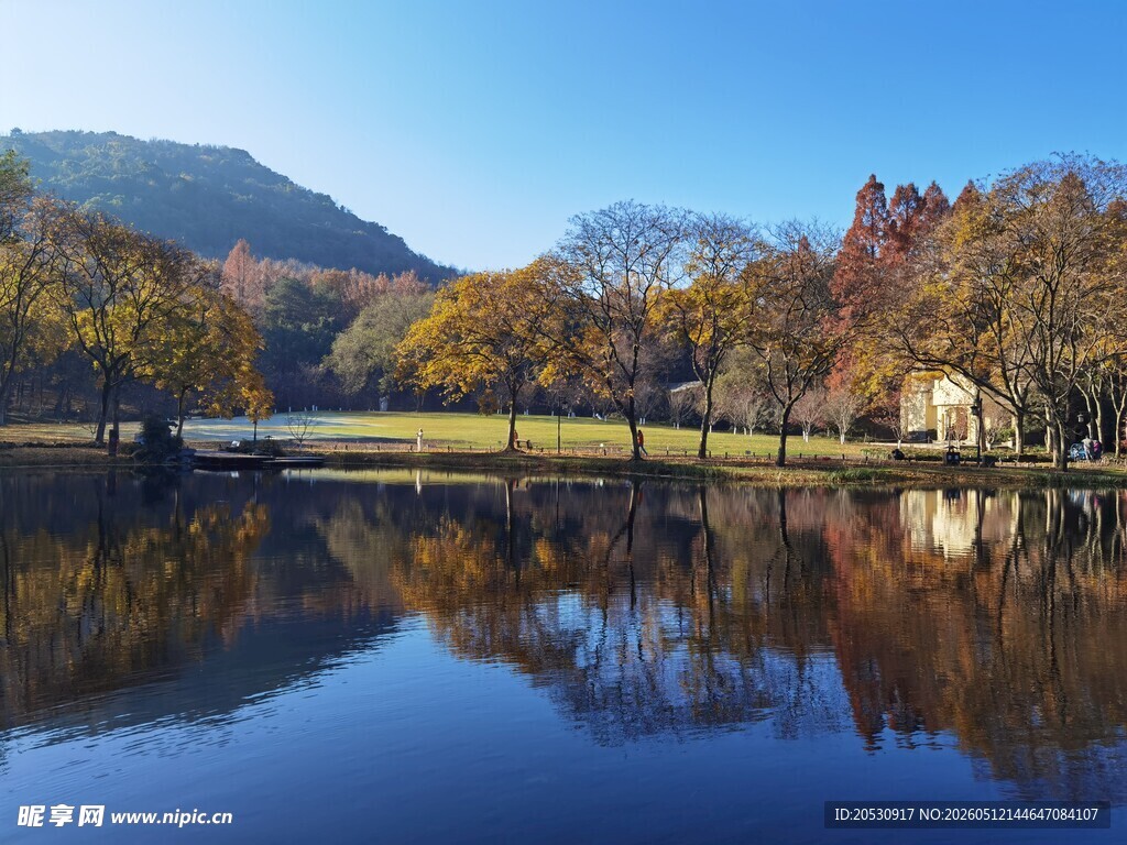 杭州太子湾公园自然风景湖泊