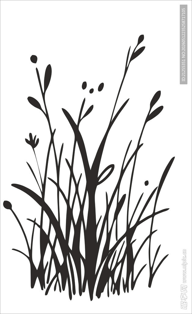 手绘草丛图案