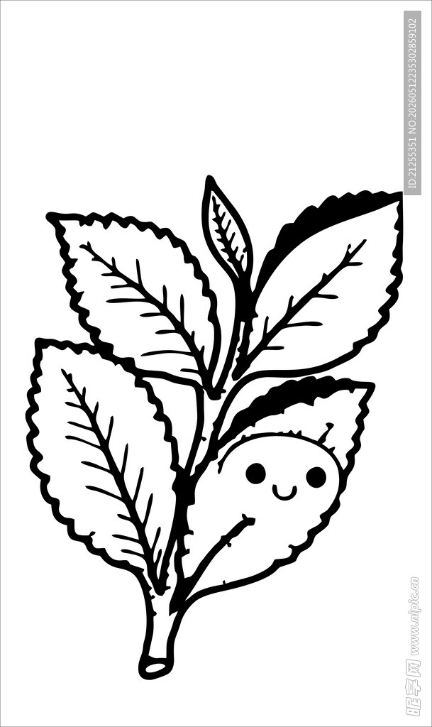 手绘枝叶图案
