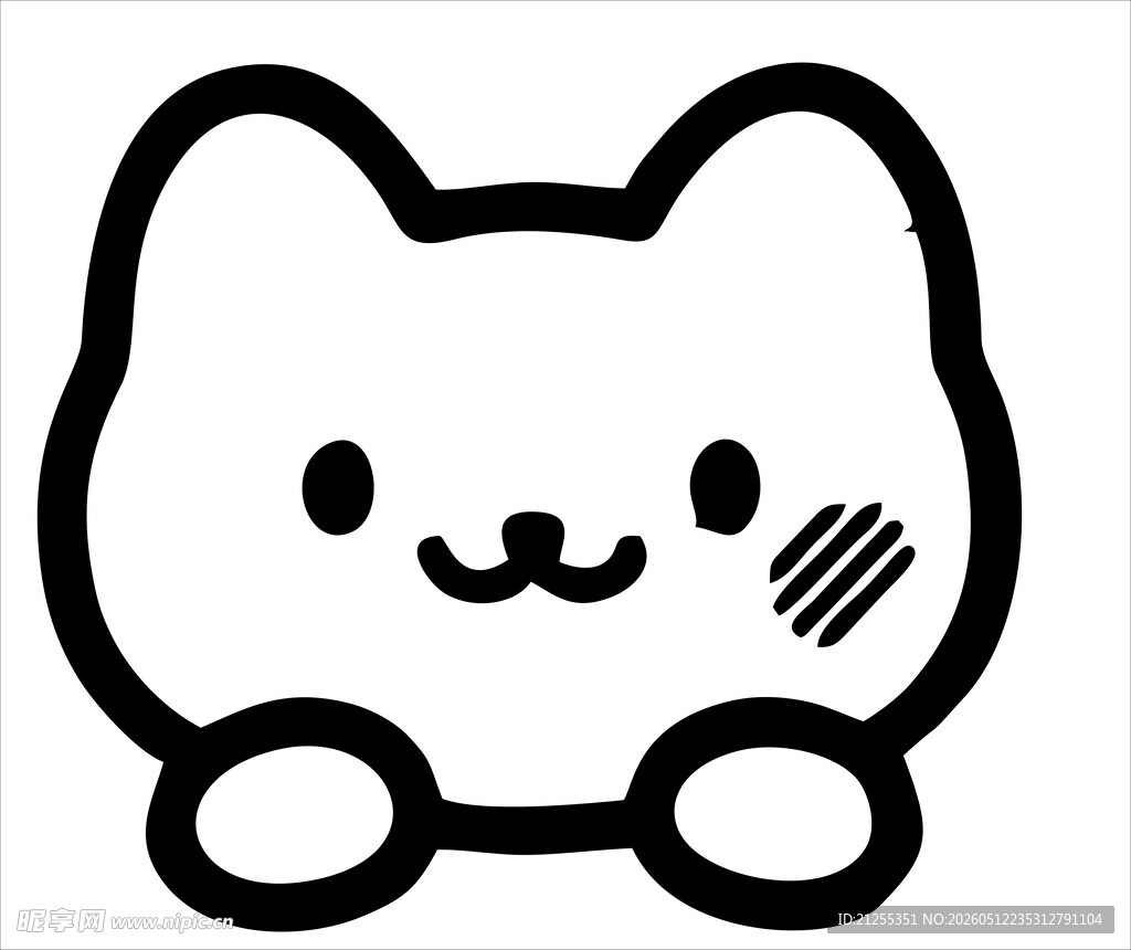 可爱卡通猫咪简笔画形象