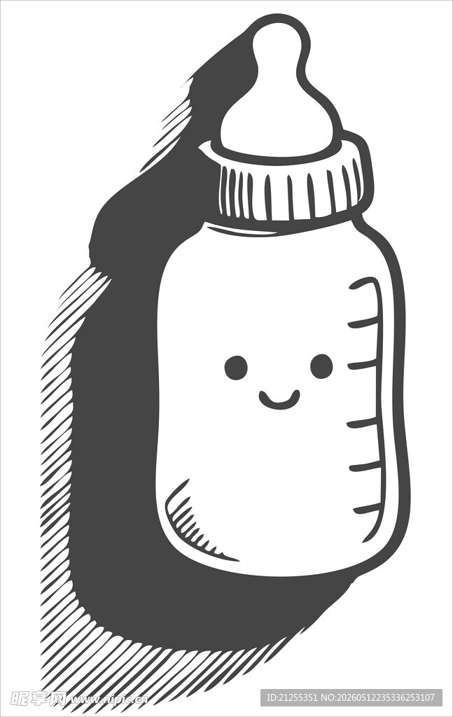 可爱卡通小奶瓶插画