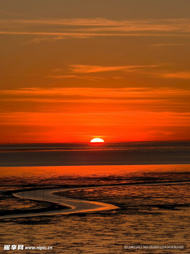 海边壮丽日落美景