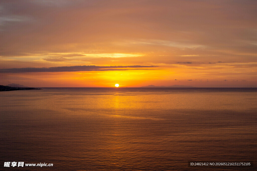 海上壮丽日落美景