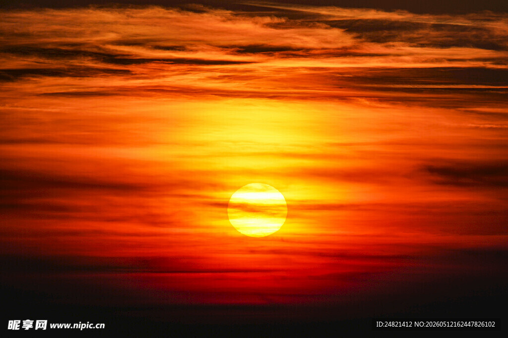 壮丽夕阳西下美景