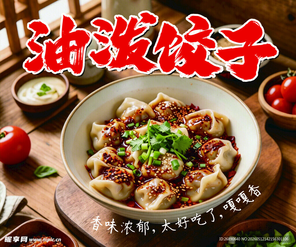 美味油泼饺子诱人呈现