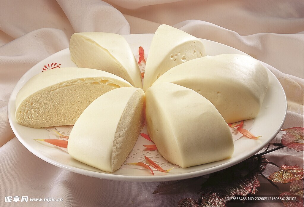 一盘美味白面馒头