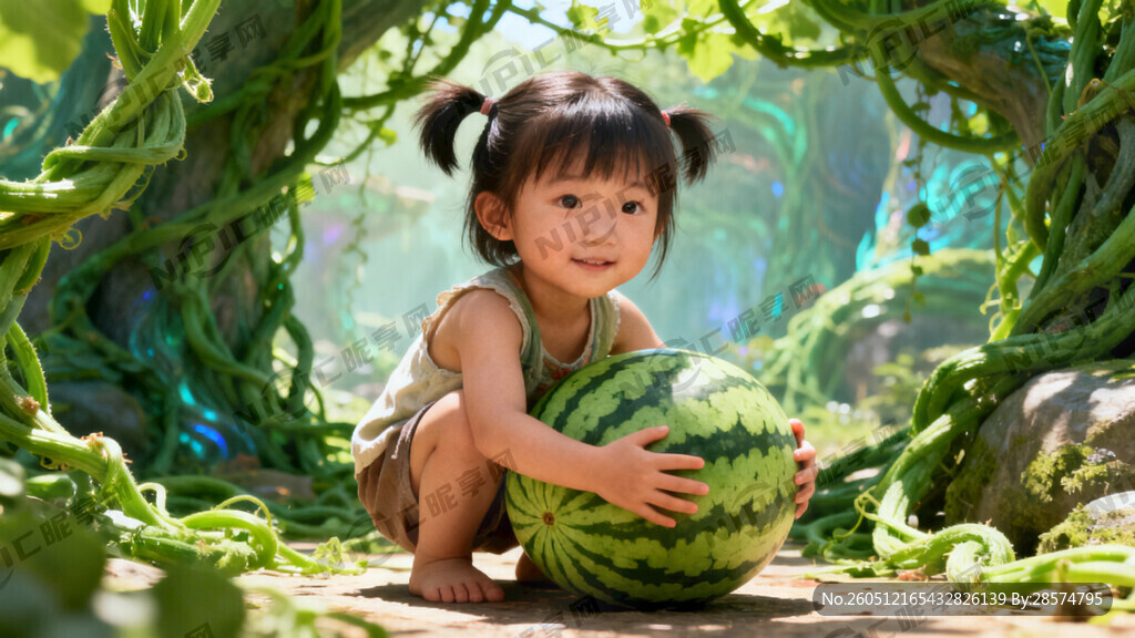 一个可爱的中国小女孩 阳光明媚