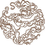 中式古典云纹圆形图案