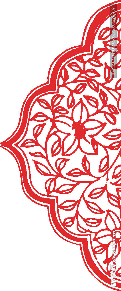 中式红色花纹图案