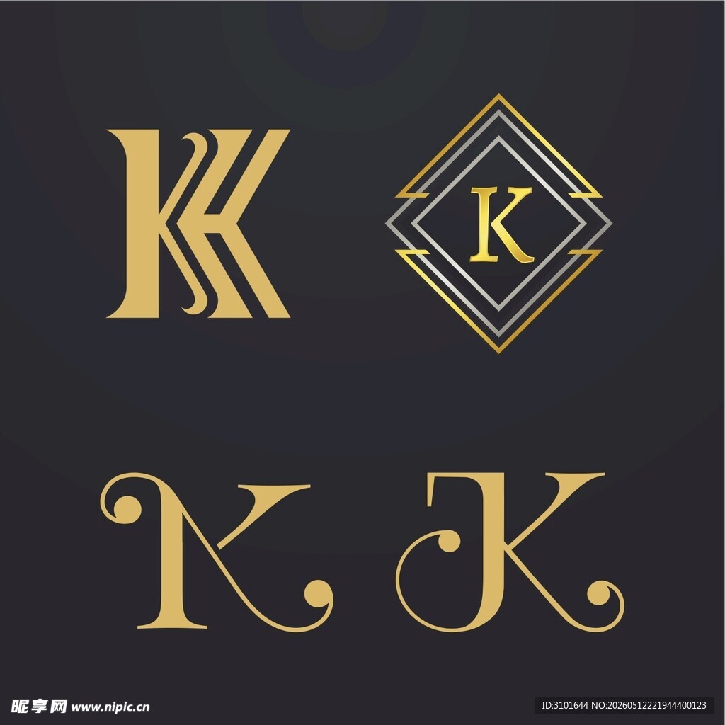 K字母标志设计