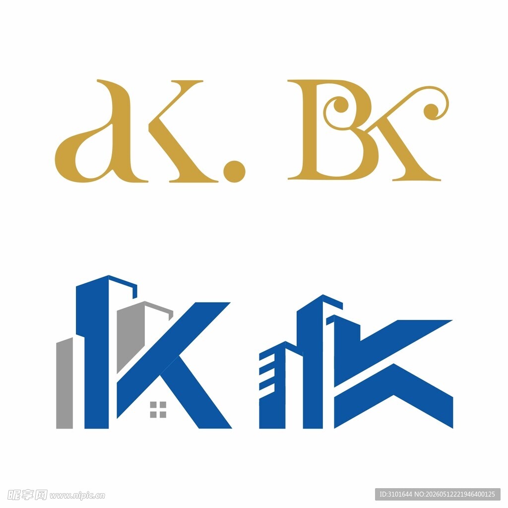 K字母标志设计
