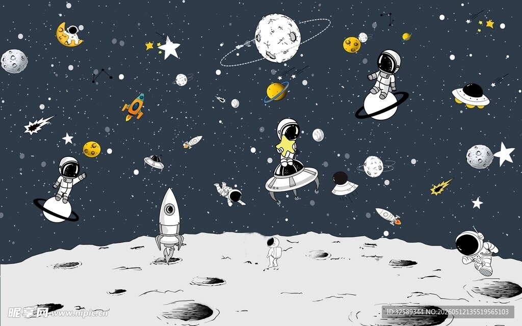 月球上的太空探索场景