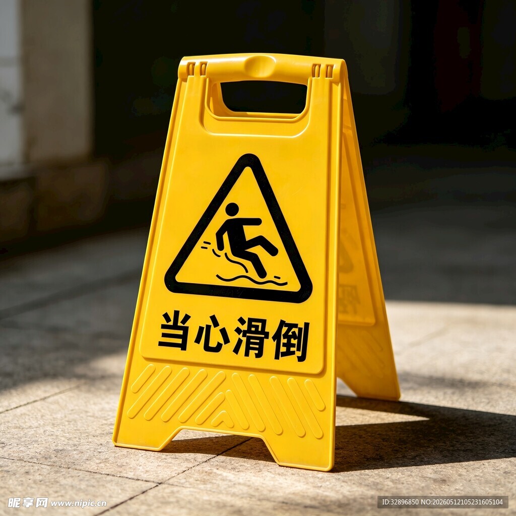 当心滑倒