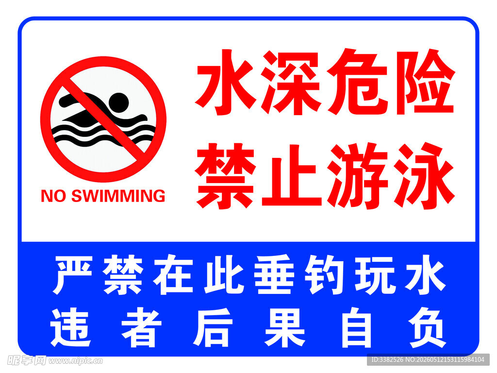 禁止游泳警示标识