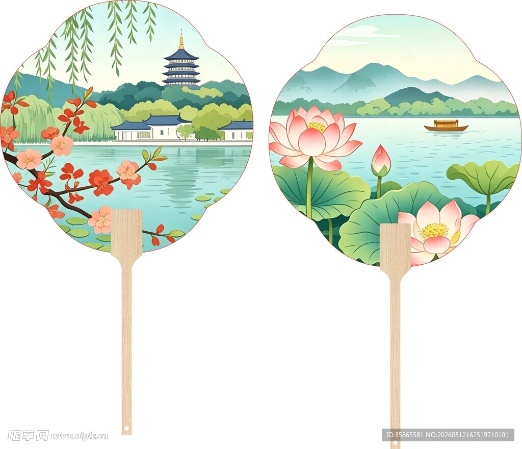 宣纸扇木柄扇流苏扇古风扇广告扇