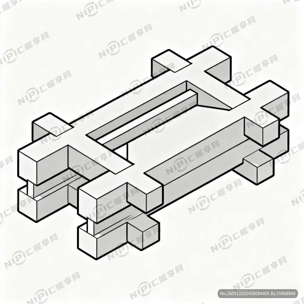 多组榫卯结构简笔画图