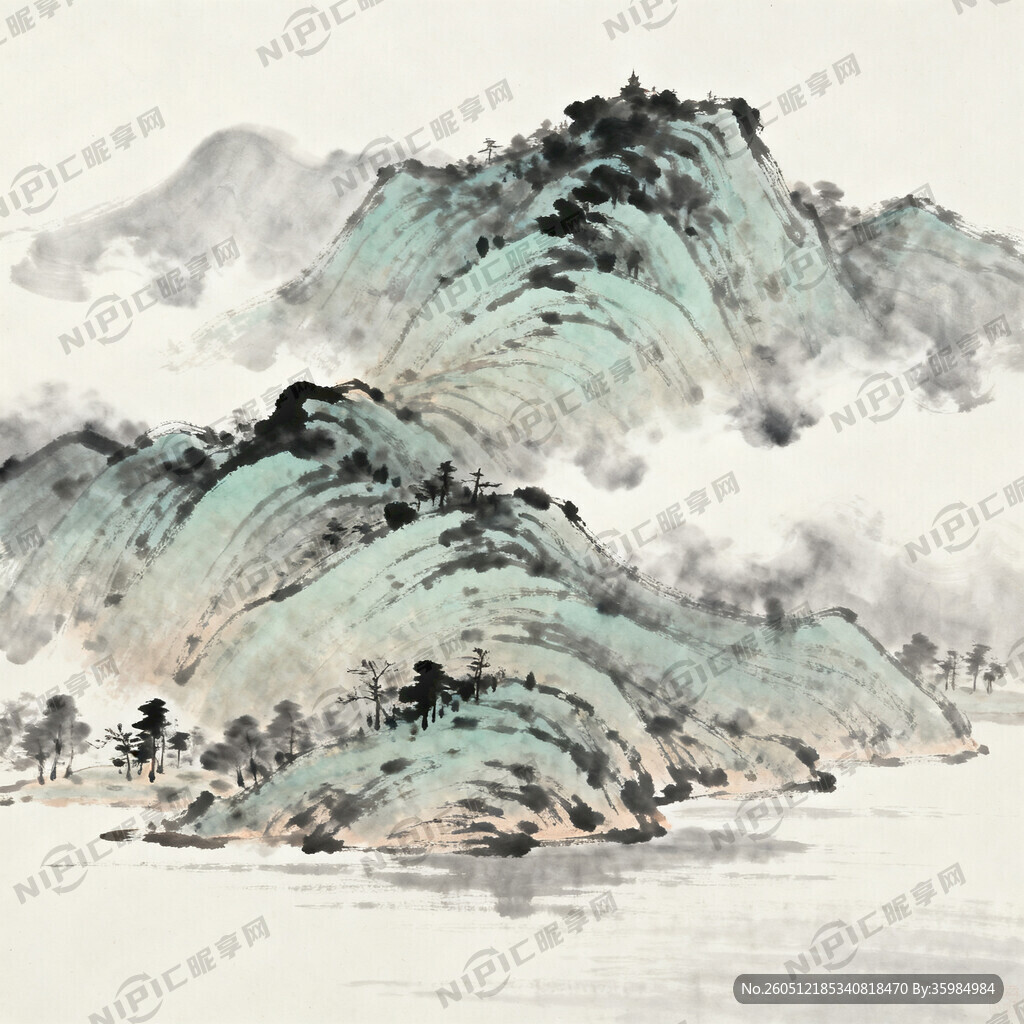 南通狼山的水墨画