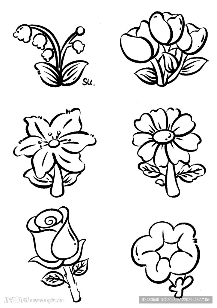 花卉简笔画图案集合