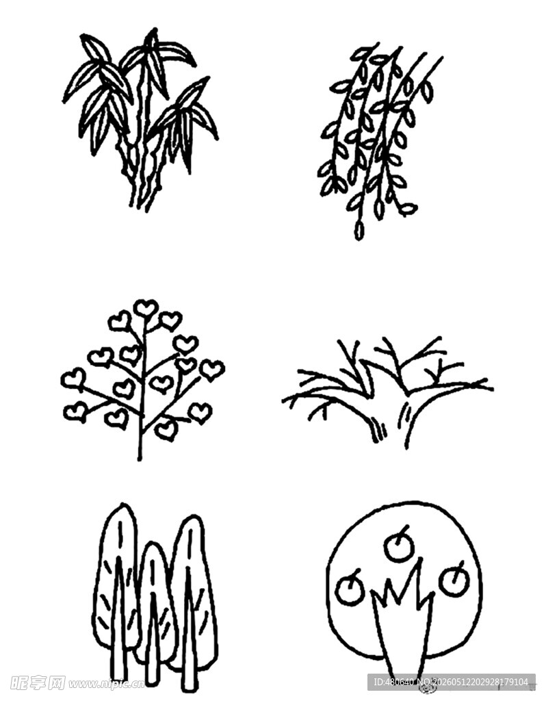 手绘植物简笔画集合