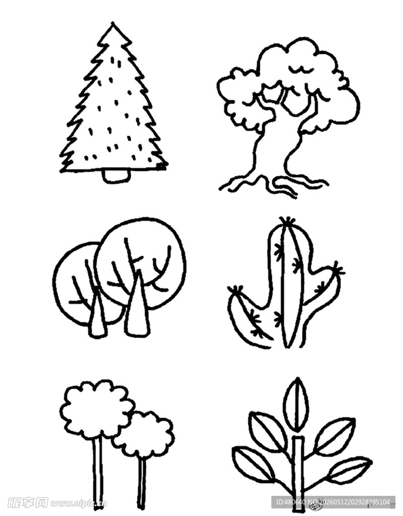 手绘动植物简笔画集合