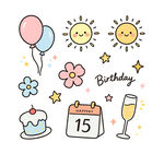 生日元素插画矢量素材