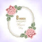 3月8日妇女节花卉装饰图