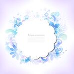 梦幻蓝紫花卉边框背景图