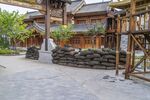 沂州古城仿古建筑与沙袋