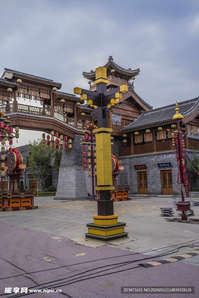 沂州古城中式道具景观