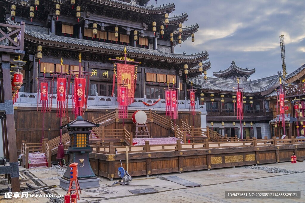 沂州古城中心古建广场
