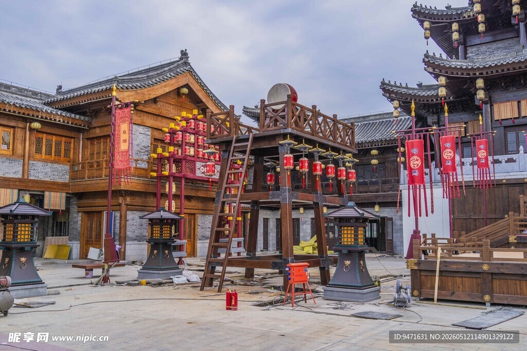 建设中的中式传统建筑群