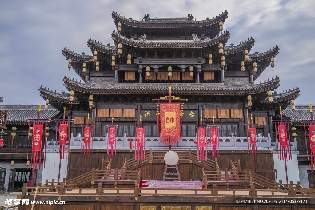 琅琊古城的中式古建楼阁 
