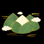 端午粽叶山插画