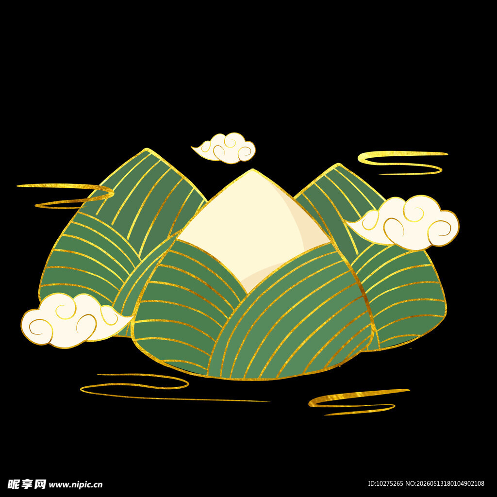 端午粽叶山插画