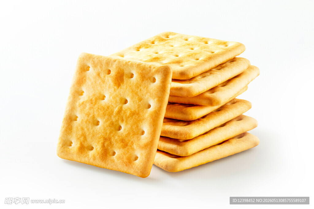 堆叠的美味咸香苏打饼干