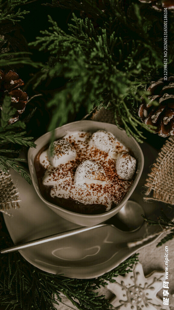 热可可配棉花糖冬日美味