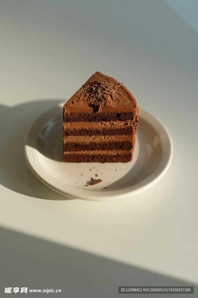 美味巧克力蛋糕切片