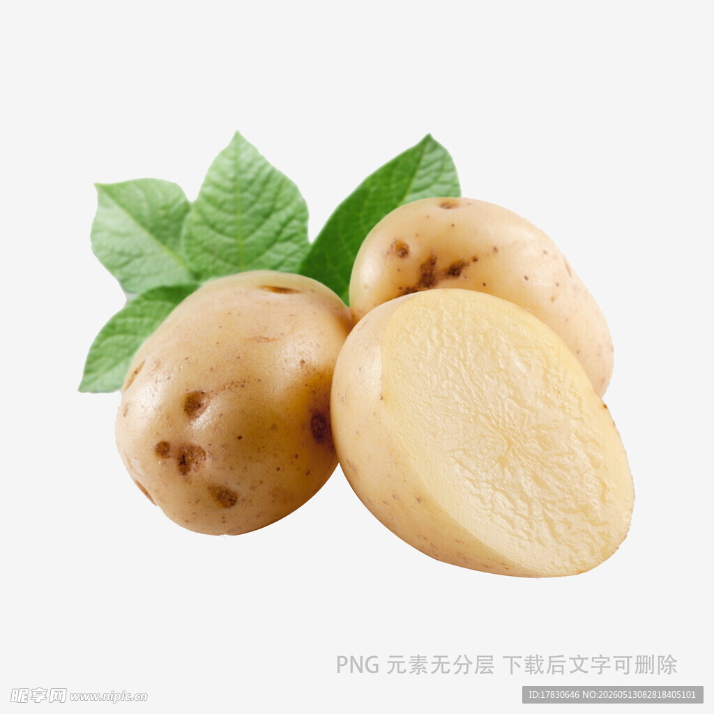 新鲜土豆带叶展示