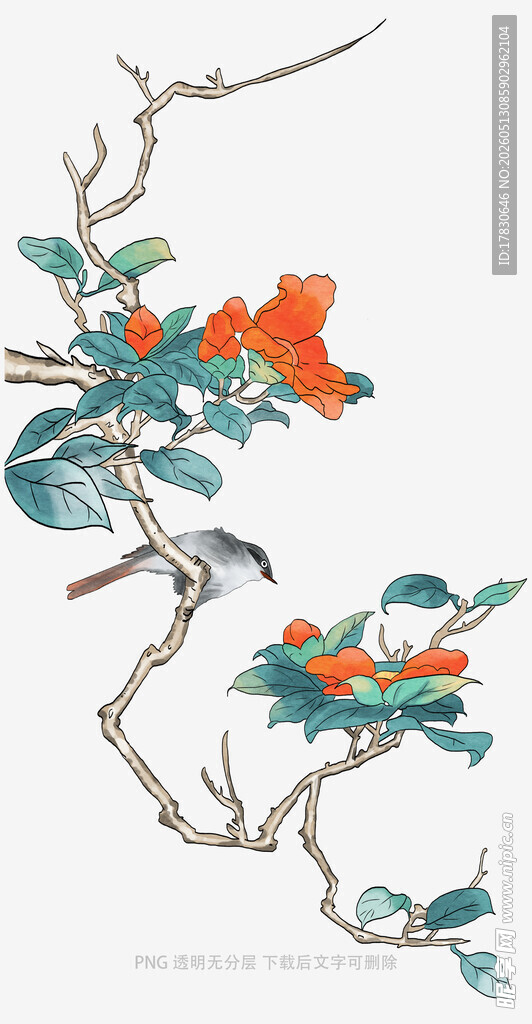 枝头花鸟图