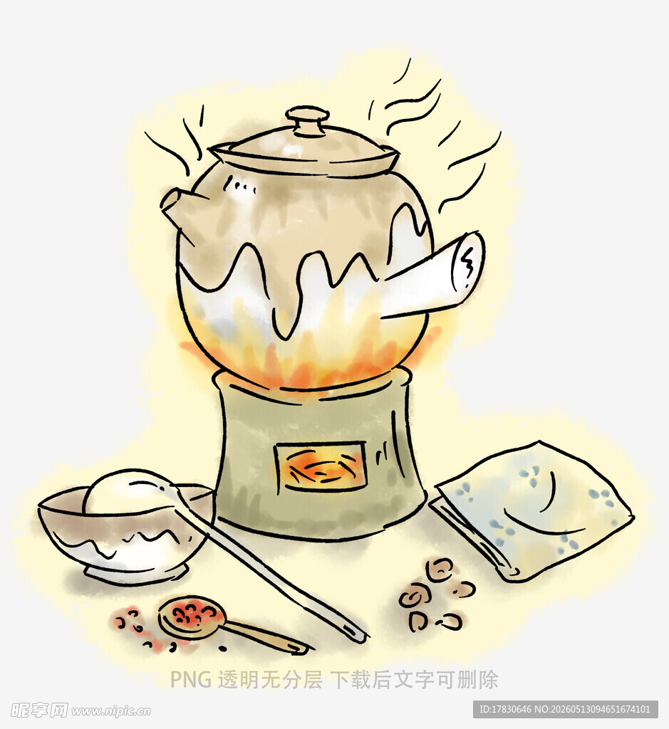 炉灶上煮沸溢出的锅具