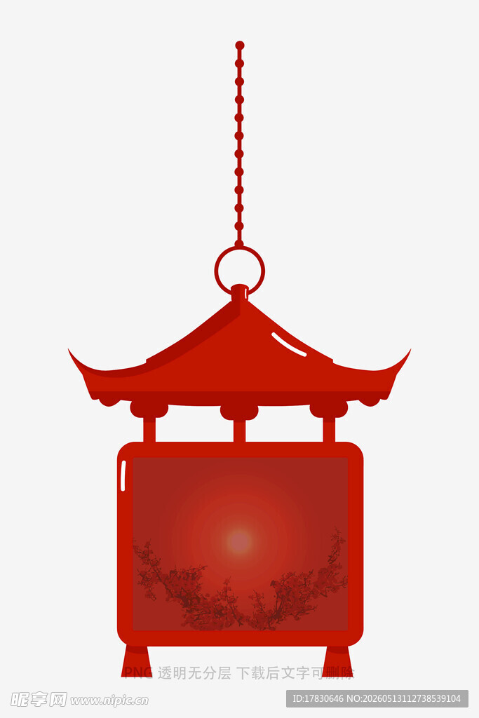 中式红色古典灯笼图案
