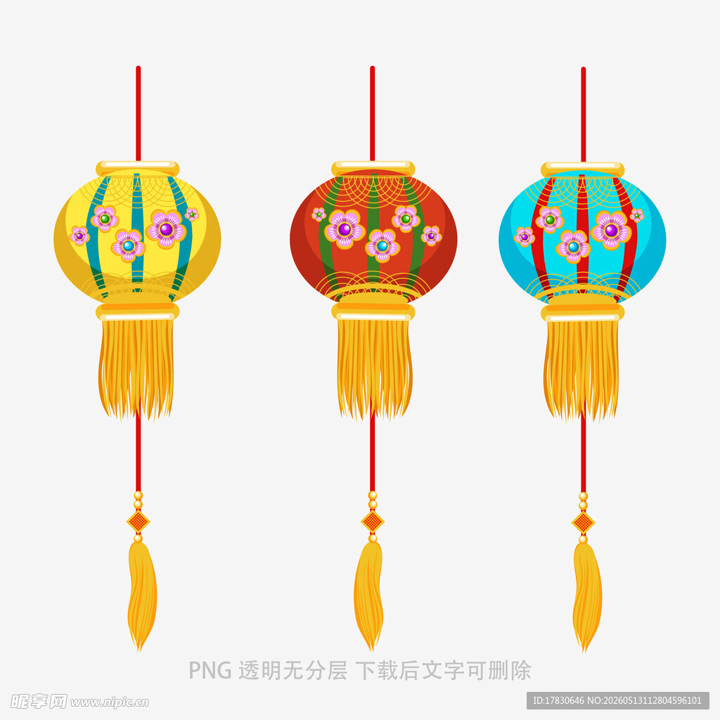 中式传统灯笼装饰图案精美
