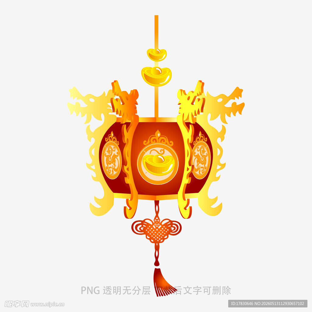 中式古风华丽金色灯笼